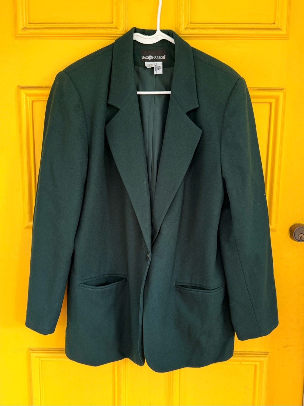 Wool Dark Green Women's Blazer Jacket